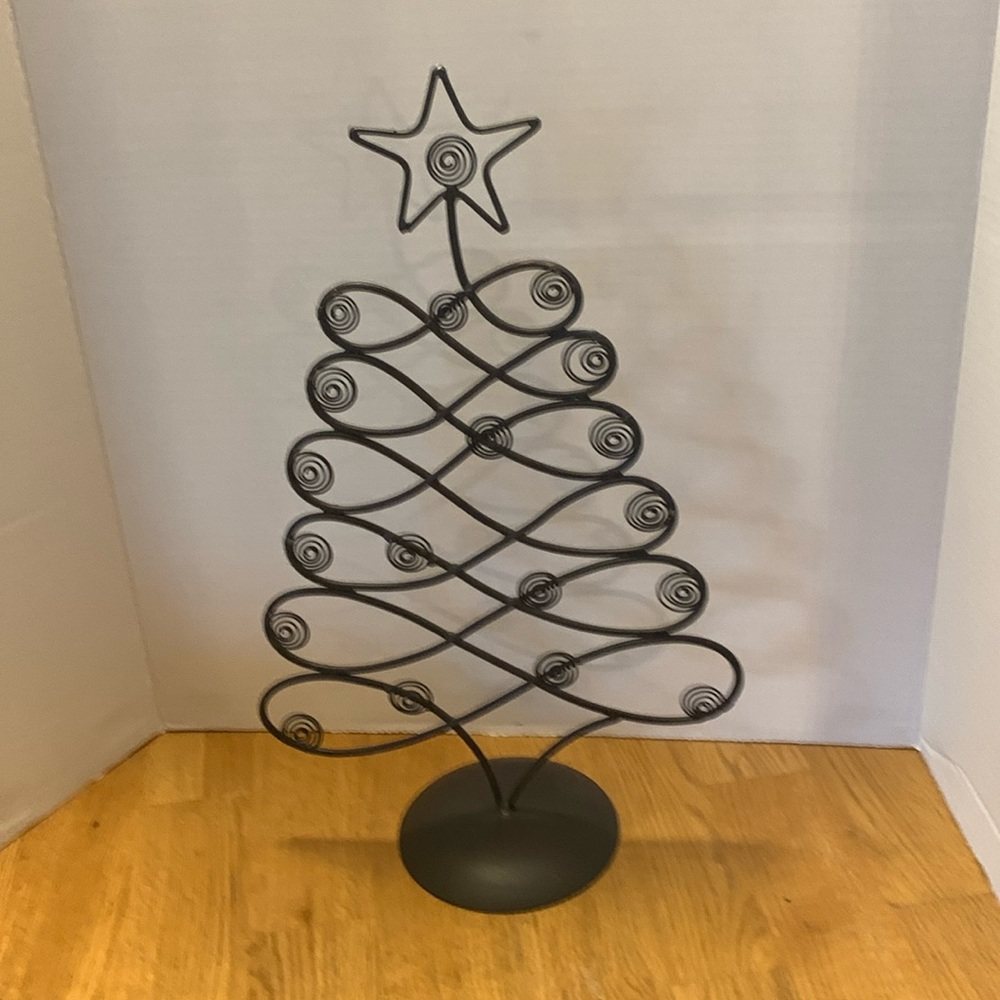 Black Metal Spiral Christmas Tree Tabletop Decor - Brand
